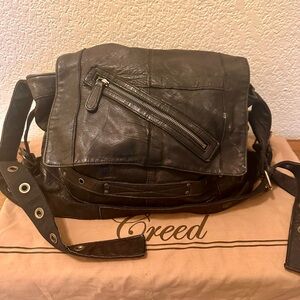Black Leather Messenger Bag